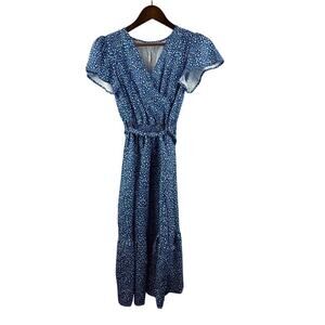 Women’s Xieerduo Fashion Medium Blue Polka Dot Summer Dress